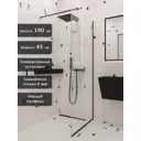 Душевая перегородка Alias perd19045b 190x45 стекло 8 мм чёрный алюминиевый профиль