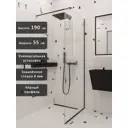 Душевая перегородка Alias perd19055b 190x55 стекло 8 мм чёрный алюминиевый профиль