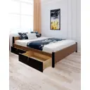 Кровать Solarius Классика с 2 ящиками 150x63x200 см дерево с реечным основанием цвет коричневый/черный оникс