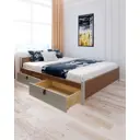 Кровать Solarius Классика с 2 ящиками 190x63x210 см дерево со сплошным основанием цвет коричневый/платиновый