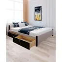 Кровать Solarius Классика с 4 ящиками 130x63x200 см дерево со сплошным основанием цвет светло-серый/черный оникс