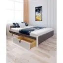 Кровать Solarius Классика с 4 ящиками 130x63x200 см дерево со сплошным основанием цвет темно-серый/белый