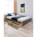 Кровать Solarius Классика 190x63x210 см дерево со сплошным основанием цвет темно-серый/платиновый