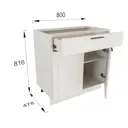 Напольный шкаф Глетчер Сурская мебель 80x81.6x47.8 см ЛДСП цвет Анд силк