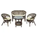 Комплект кофейный Пеланги 02/15 Б Classic Rattan стол, 2 кресла и диван