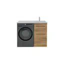 Тумба под раковину напольная Ruvann Т.DUET.GK-60Н-KIT-DAL120P 120см цвет голд крафт, дуб вотан, с раковиной