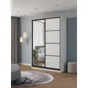 Шкаф-купе Клевер Атина с 2 дверями и зеркалом 240x150х45 см 6 полок ЛДСП цвет белый/лофт
