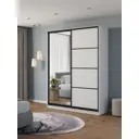 Шкаф-купе Клевер Атина с 2 дверями и зеркалом 240x180х65 см 6 полок ЛДСП цвет белый/лофт