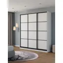 Шкаф-купе Клевер Атина с 3 дверями 240x210х65 см 9 полок ЛДСП цвет белый/лофт