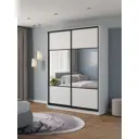 Шкаф-купе Клевер Атина с 2 дверями 240x180х58 см 6 полок ЛДСП цвет белый/лофт комбинированный