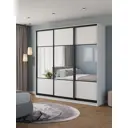 Шкаф-купе Клевер Атина с 3 дверями 240x250х65 см 9 полок ЛДСП цвет белый/лофт комбинированный