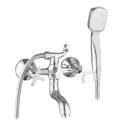 Смеситель для ванны Diadonna D80-330351 двухвентильный с душевой лейкой с изогнутым изливом 11 см цвет хром