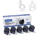 Колеса для кресла прорезиненные Brabix 533084 Slim шток d11мм черные 5 шт
