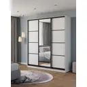 Шкаф-купе Клевер Атина с 3 дверями и зеркалом 240x210х50 см 9 полок ЛДСП цвет белый/лофт