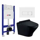 Комплект инсталляция с унитазом 3 в 1 инсталляция Enio Tecnico 50 унитаз Esbano Aster ESUPASTEBM кнопка белая, окантовка хром Rettangolo