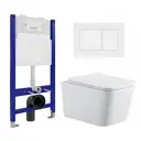 Комплект инсталляция с унитазом 3 в 1 инсталляция Enio Tecnico 50 унитаз SinteSi BALTI кнопка белая матовая Quadro