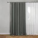 Штора на ленте со скрытыми петлями Kreaforta Sawan 150x300 см цвет серо-голубой