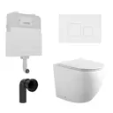 Комплект инсталяция с унитазом 3 в 1 смывной бачок скрытого монтажа Enio Tecnico унитаз Акватек Европа с кнопкой белой Cubo