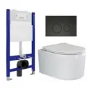 Комплект инсталяция с унитазом 3 в 1 инсталляция Enio Tecnico 50 унитаз Ceramica Nova Moments CN3003 кнопка черная матовая Rotondo