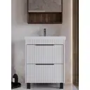 Тумба для ванной Storys Луи 50 см 2 ящика напольная цвет белый под раковину