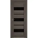 Комплект межкомнатной двери VFD Atum х23 остеклённая 200x70см Шпон цвет Серый (черный глянец) с коробом и наличниками