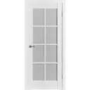 Комплект межкомнатной двери VFD Emalex er1 остеклённая 200x80см Шпон цвет Ice (White cloud) с коробом и наличниками