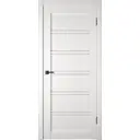 Комплект межкомнатной двери VFD Atum pro x28 остеклённая 200x60см Шпон цвет Milky white (white cloud) с коробом и наличниками