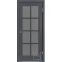 Комплект межкомнатной двери VFD Emalex er1 остеклённая 200x60см Шпон цвет Onyx (Dark cloud) с коробом и наличниками
