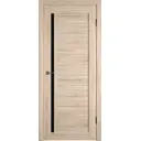Комплект межкомнатной двери VFD Atum х9 остеклённая 200x80см Шпон цвет Sand vellum (black gloss) R с коробом и наличниками