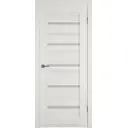 Комплект межкомнатной двери VFD Atum х7 остеклённая 200x60см Шпон цвет Shimmer (Bianco) (white cloud) с коробом и наличниками