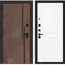 Дверь входная Лабиринт Кармина левый 205x88см цвет орех американский с патиной/белый софт с панелью П11