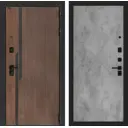 Дверь входная Лабиринт Кармина правый 205x88см цвет орех американский с патиной/бетон светлый с панелью П24