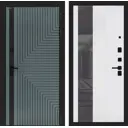 Дверь входная Лабиринт Кредор правый 205x96см цвет серо-зеленый с патиной/белый софт рельеф с зеркалом П32