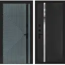 Дверь входная Лабиринт Кредор левый 205x96см цвет серо-зеленый с патиной/черный кварц с зеркалом П31