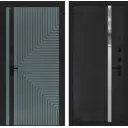 Дверь входная Лабиринт Кредор правый 205x96см цвет серо-зеленый с патиной/черный кварц с зеркалом П31