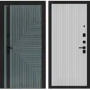 Дверь входная Лабиринт Кредор правый 205x88см цвет серо-зеленый с патиной/белый софт рельеф с панелью П29