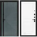 Дверь входная Лабиринт Кредор правый 205x96см цвет серо-зеленый с патиной/белый софт с панелью П11