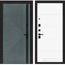 Дверь входная Лабиринт Кредор левый 205x96см цвет серо-зеленый с патиной/белый софт с панелью П13