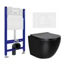 Комплект инсталяция с унитазом 3 в 1 инсталляция Enio Tecnico 50 унитаз Vincea Globo VT1-14SMB кнопка белая матовая Geometria