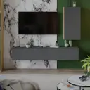 Полка Трия 180x123x37 см ЛДСП цвет коричневый, графит