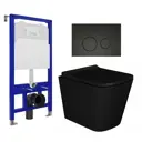 Комплект инсталяции и унитаза 3 в 1 инсталляция Enio Tecnico унитаз Binario кнопка черная матовая Rotondo