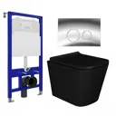 Комплект инсталяции и унитаза 3 в 1 инсталляция Enio Tecnico 52 унитаз Binario BL кнопка хром Rotondo