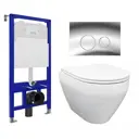 Комплект инсталяция с унитазом 3 в 1 инсталляция Enio Tecnico 52 унитаз Cono EN2870522 кнопка хром Rotondo