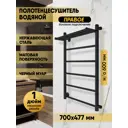 Полотенцесушитель водяной с полкой Indigo Line П 40x70 см нержавеющая сталь 1" боковое подключение справа цвет черный муар