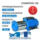 Насос садовый поверхностный Aquatechnica Champion 130 расход 5700 л/ч