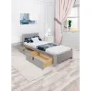 Кровать Solarius Мишка 110x80x210 см дерево со сплошным основанием цвет светло-серый/платиновый