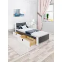 Кровать Solarius Мишка 110x80x210 см дерево со сплошным основанием цвет темно-серый/белый