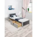 Кровать Solarius Мишка 90x80x200 см дерево со сплошным основанием цвет темно-серый/платиновый