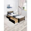 Кровать Solarius Мишка 100x80x200 см дерево с реечным основанием цвет коричневый/черный оникс