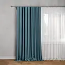 Штора на ленте со скрытыми петлями блэкаут Kreaforta Sanur 200x300 см цвет синий